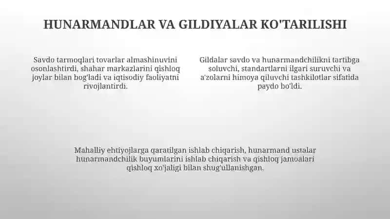 Ilk oʻrta asirlarda yevroʻpa va osyoda tavar ishlab chiqarish 4