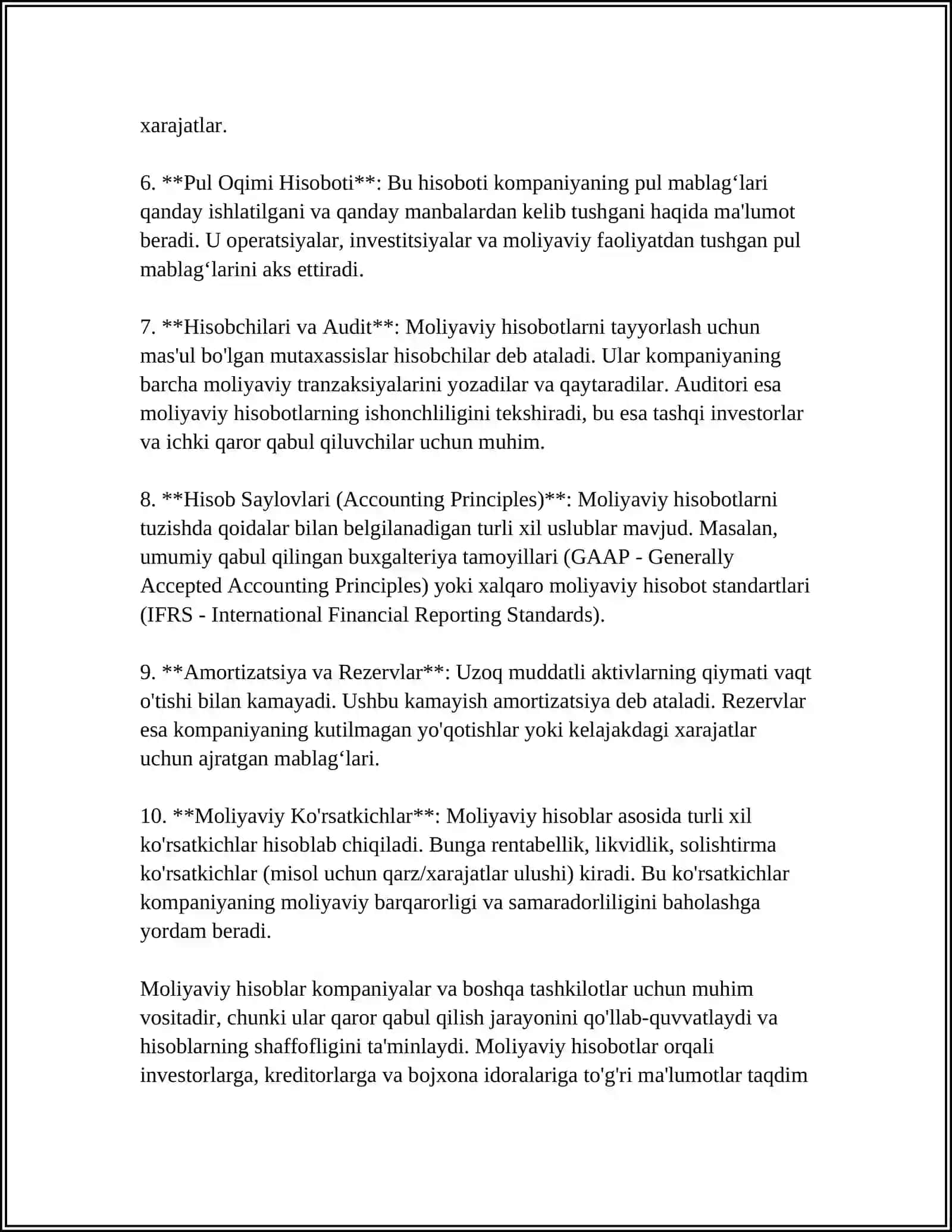 MUSTAQIL ISH Mavzu: FIKSAL HISOBLAR VA ULARNING TAHLILI 4