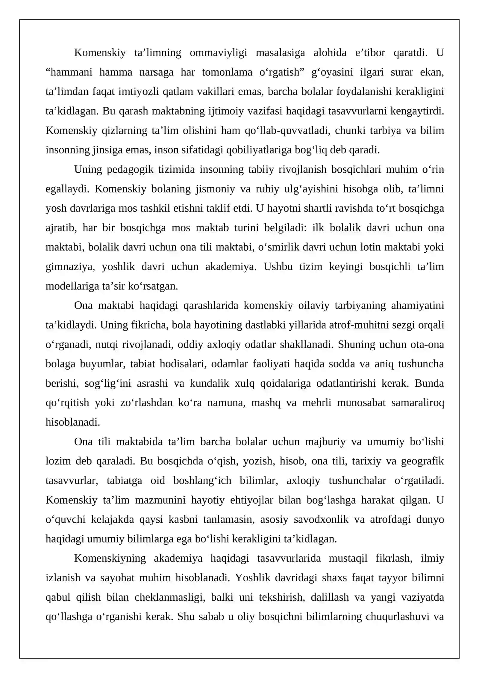 Y.a. Komenskiyning pedagogik tizimi va didaktik qarashlari 4