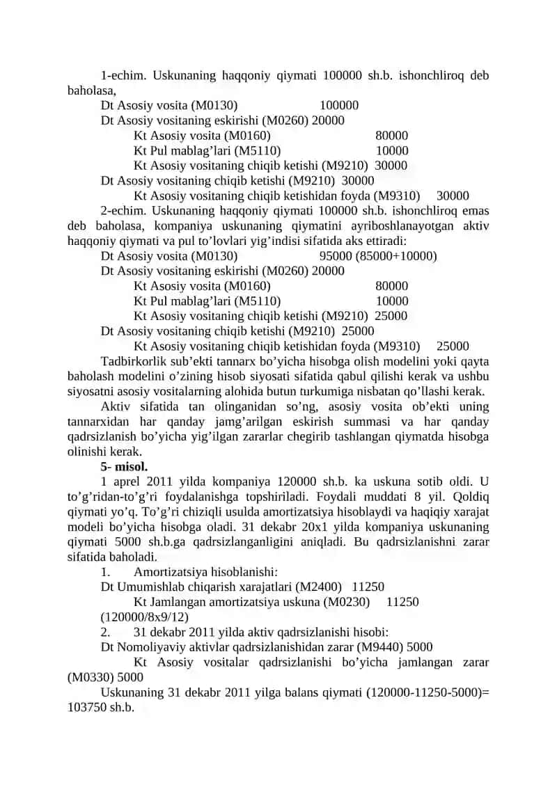 MAVZU. NOMOLIYAVIY AKTIVLARNI HISOBGA OLUVCHI STANDARTLARINING TAVSIFI (AMALIY MASHG`ULOT) 4
