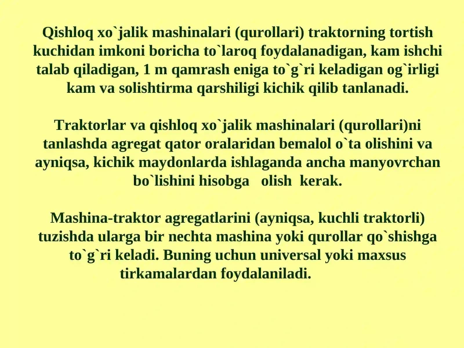 Mashina-traktor agregatlarini oqilona tuzish asoslari 4