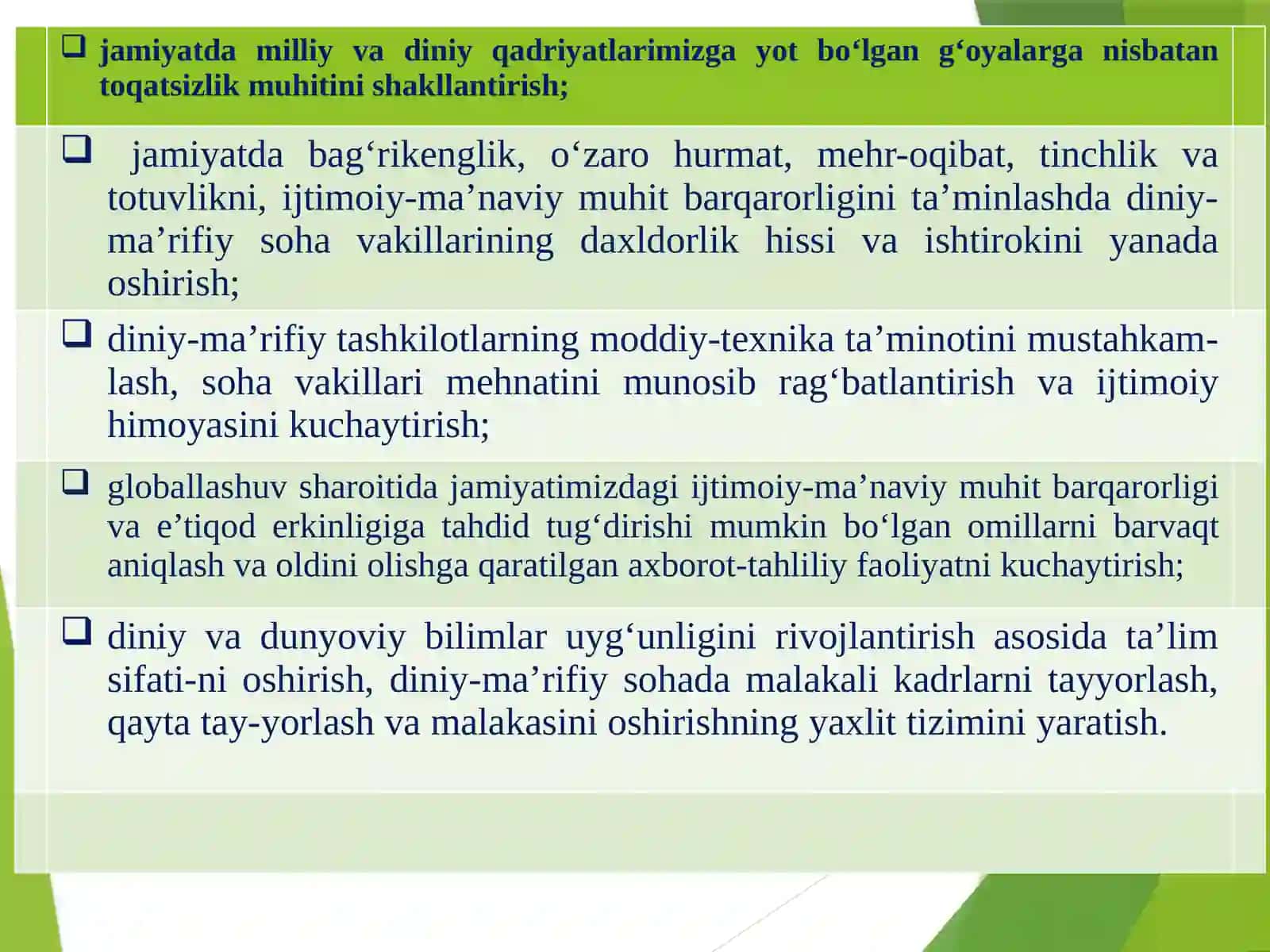 Dinshunoslikning mohiyati va ahamiyati. Milliy dinlar. Buddizm va xristianlik 4