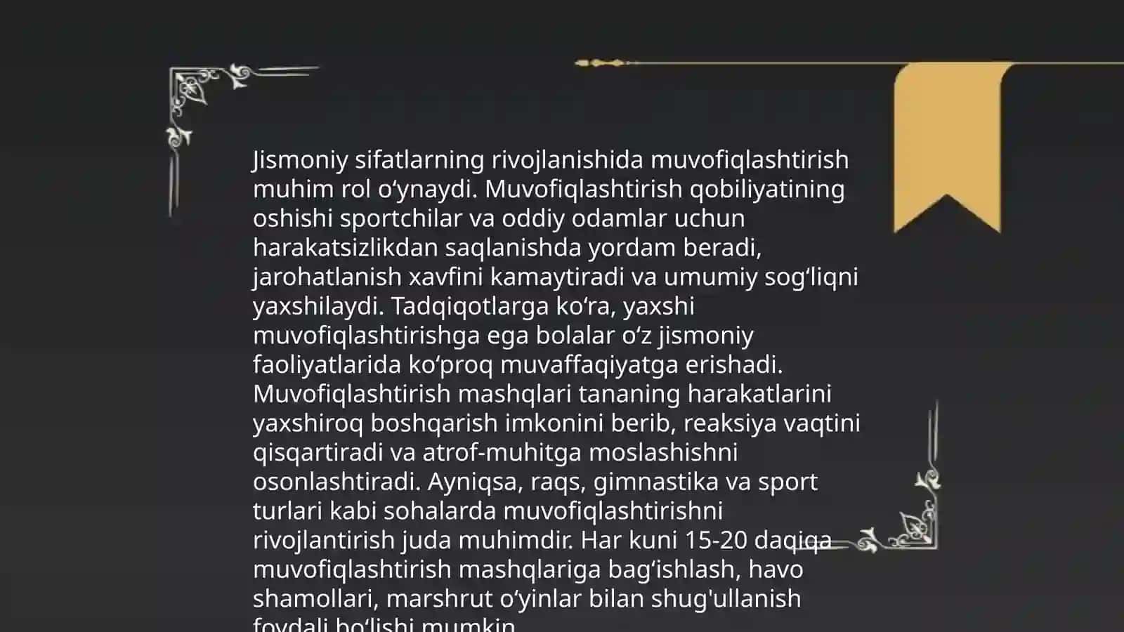 Muvofiqlashtirish mashqlari 4