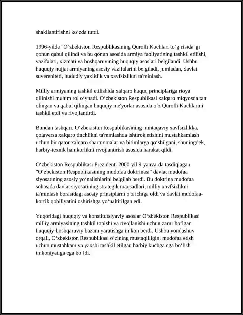 MILLIY ARMIYANING TASHKIL TOPISHI VA RIVOJLANISH BOSQICHLARI 4