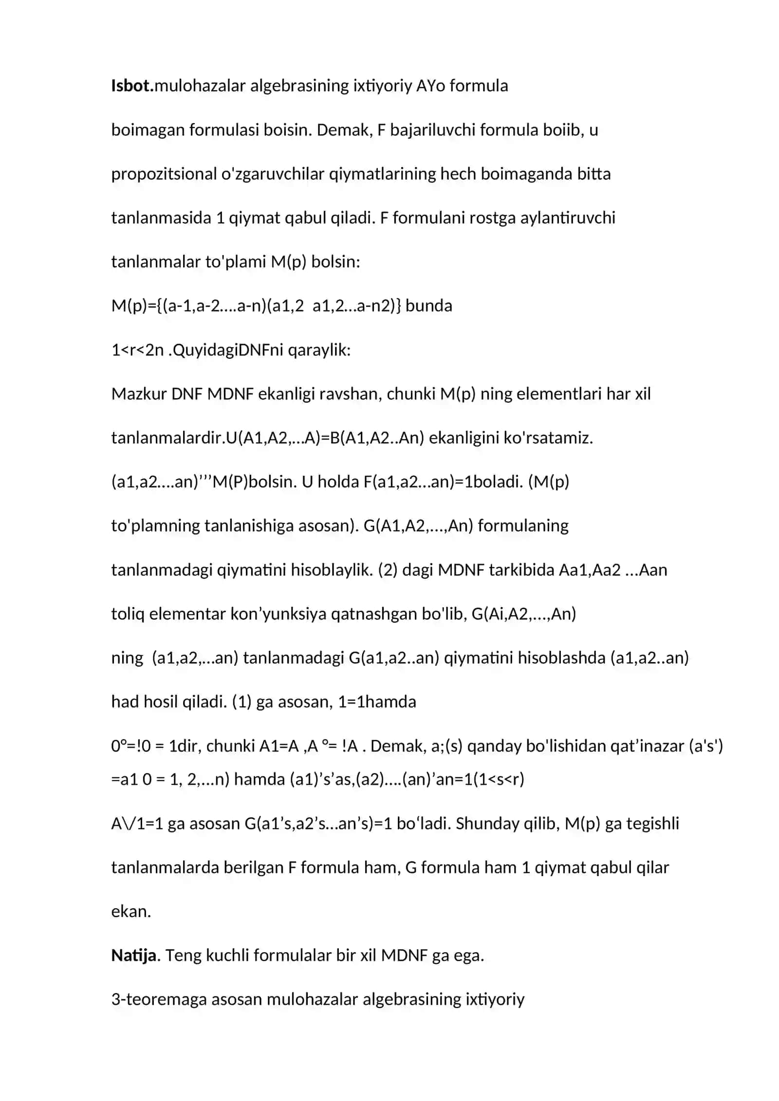 Yechilish muammosi: Normal formalari (Diskret matematika va matematik mantiq, 11 bet Word) 4