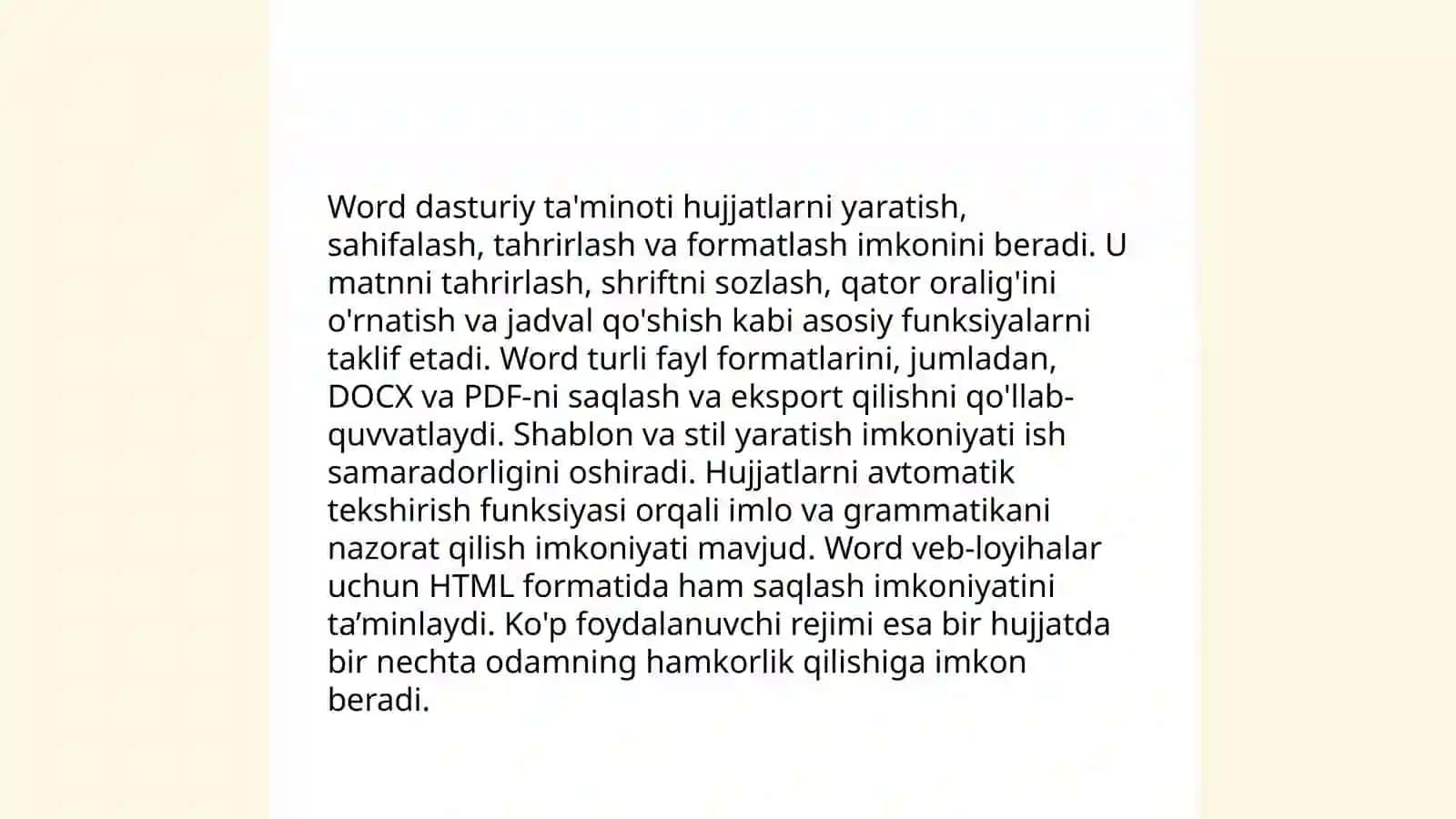 Word dasturiy taminot haqida malumot 4