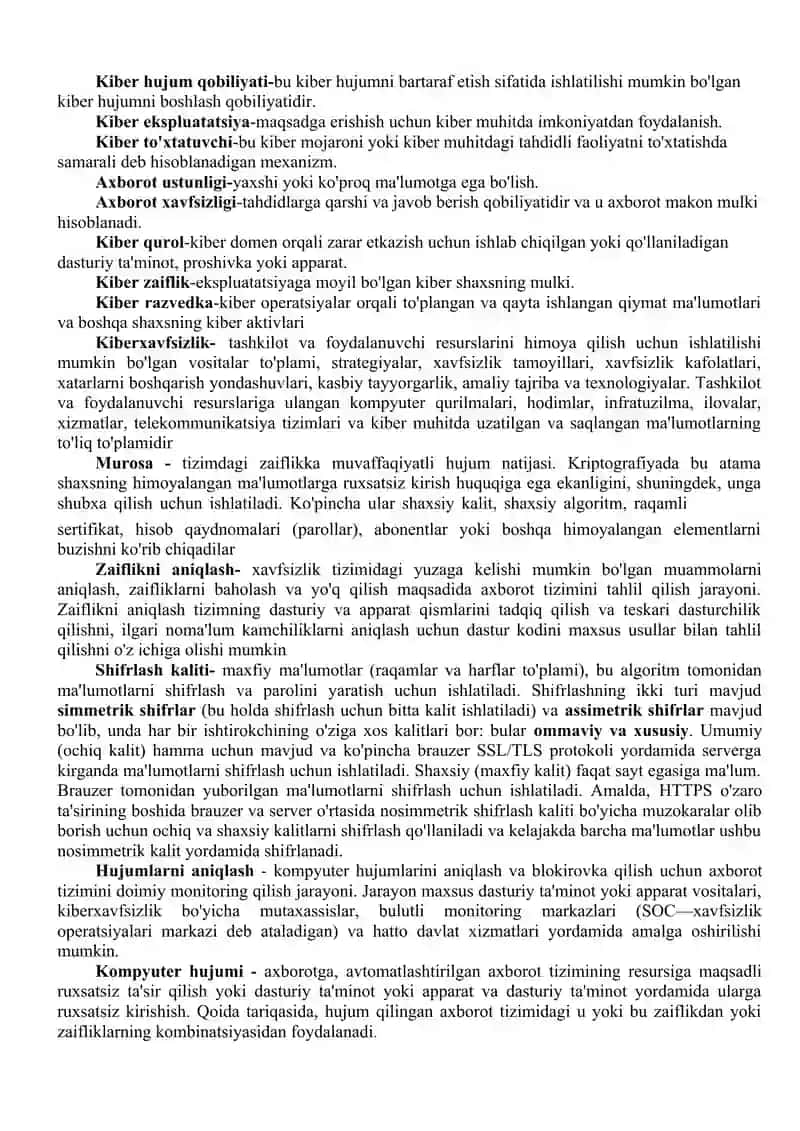 KIBERXAVFSIZLIKKA OID IZOHLI ATAMALAR 4