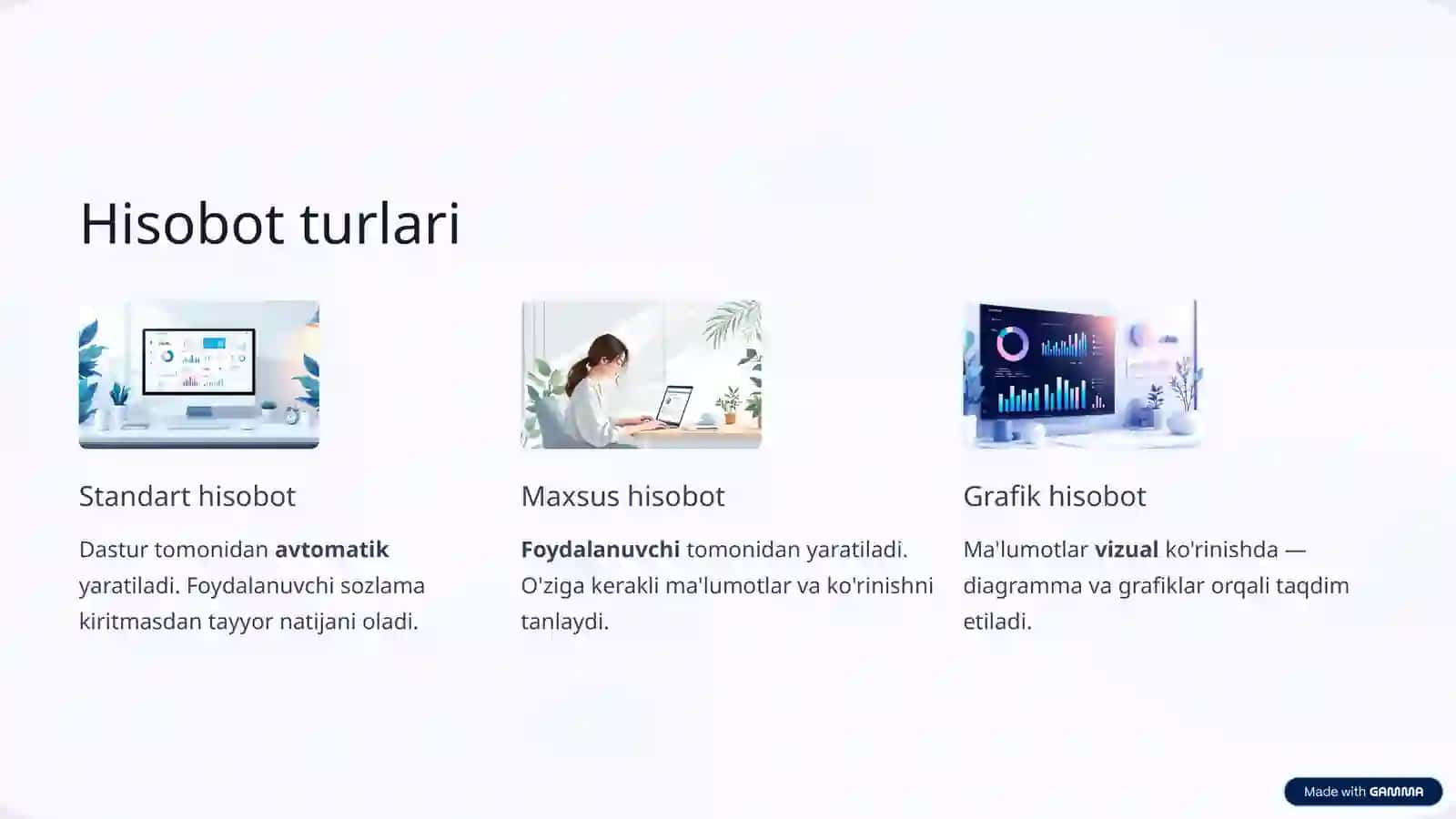Hisobotlar. Ma'lumotlarni eksport qilish 4