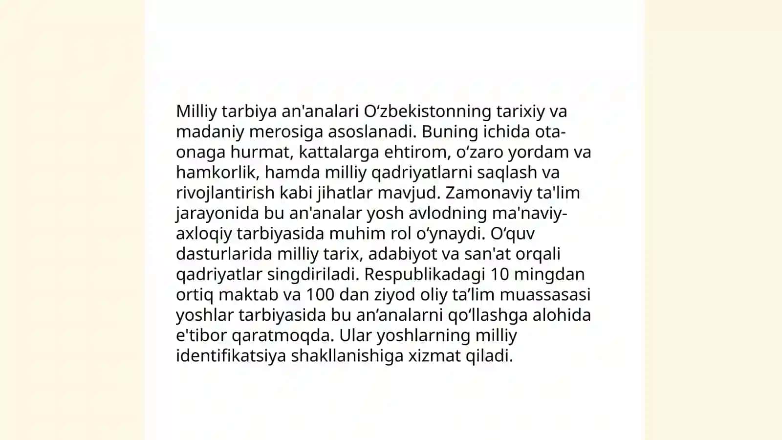 Tarbiya fanining o'ziga xosliklarini qiyosiy tahlil qilish 4
