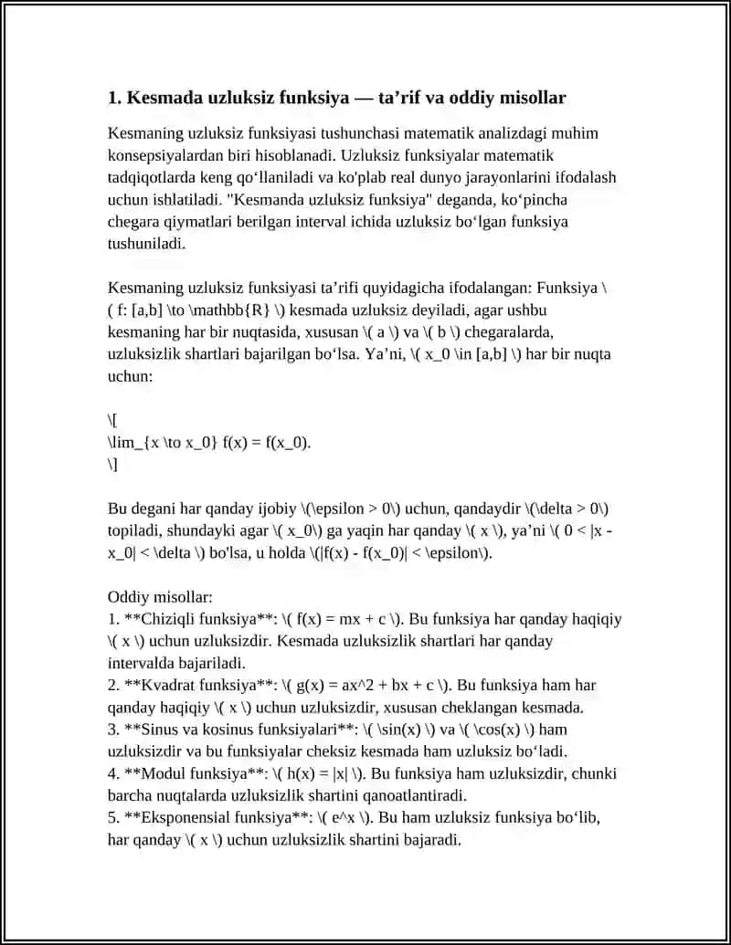 KESMADA UZLUKSIZ FUNKSIYA. VEYERSHTRASS TEOREMASI 4