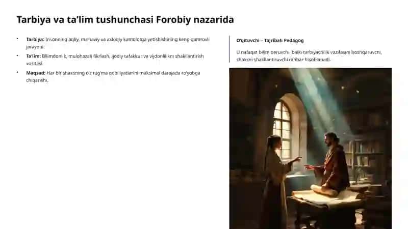 Abu Nasr Forobiyning “Fozil odamlar shahri” asarida tarbiyaviy qarashlar 4