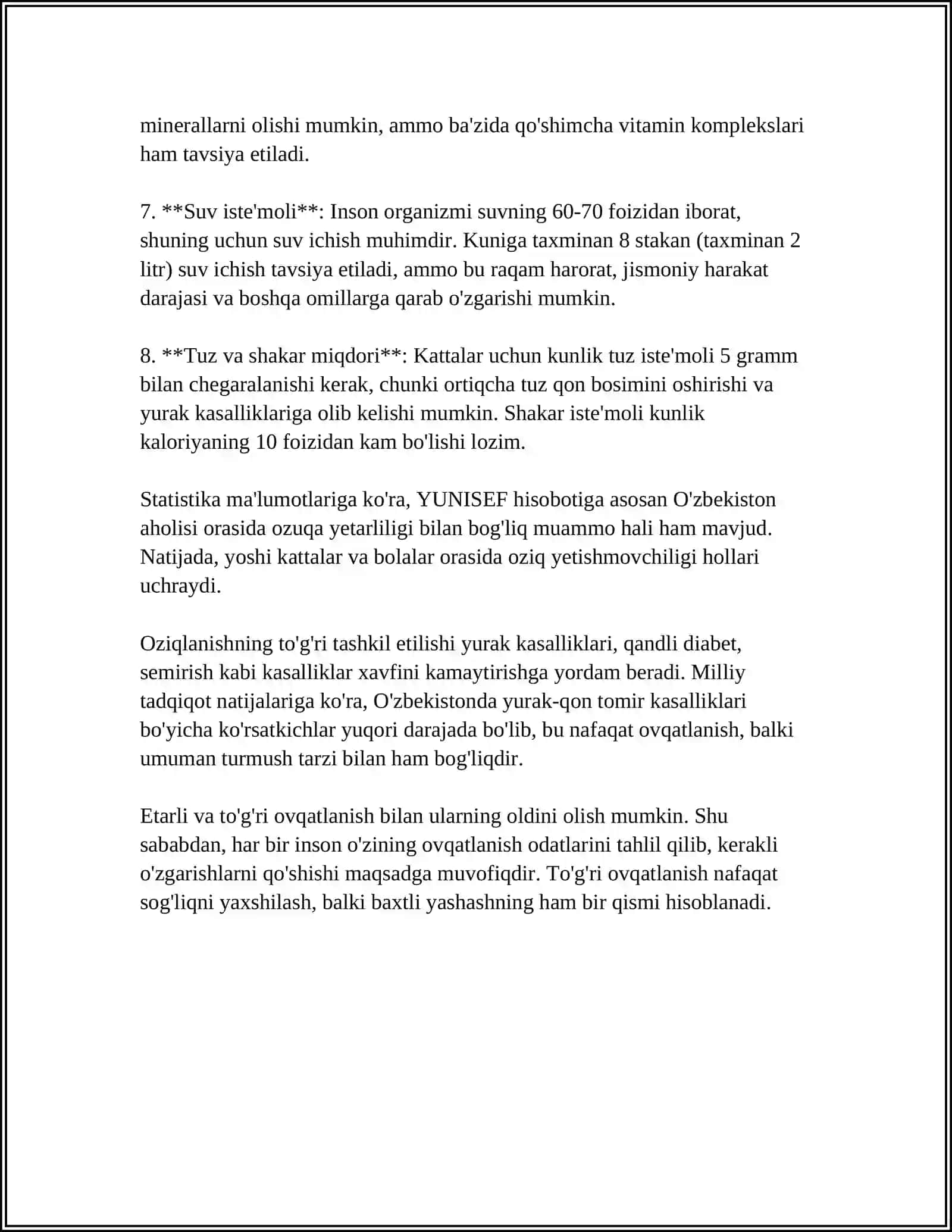 SOG'LOM TURMUSH TARZI 4