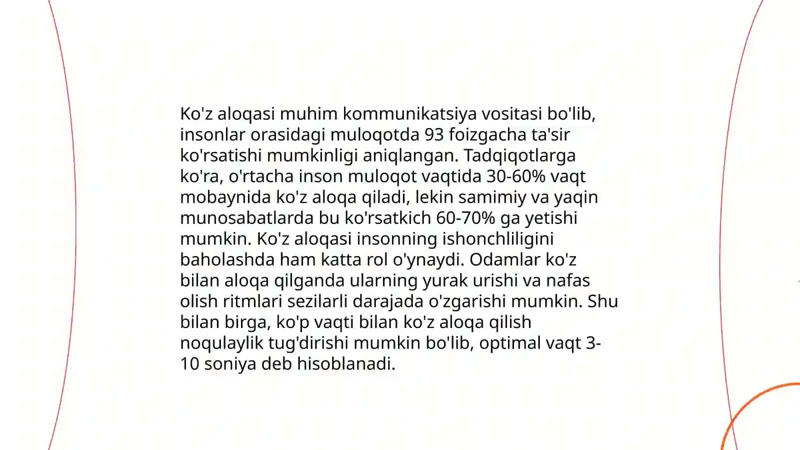 Noverbal muloqot.Muloqotni boyituvci omillar 4