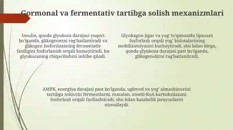 Energiya almashnuvining boshqarilishi 4