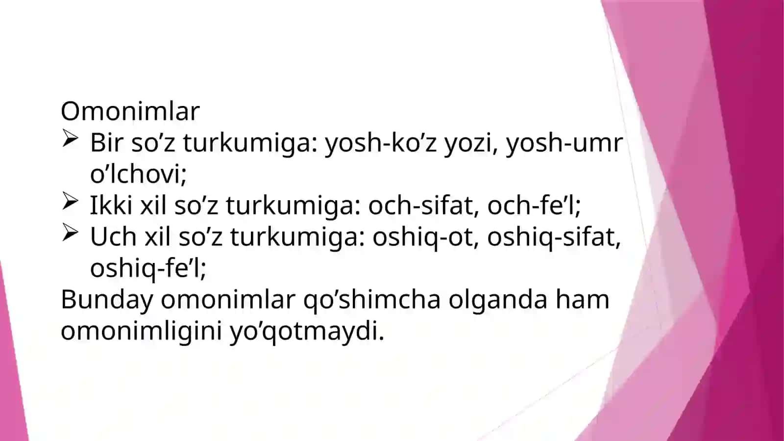 Lug’attarkibiningshaklvama’nomunosabatlarijihatidantavsiflanishi 4