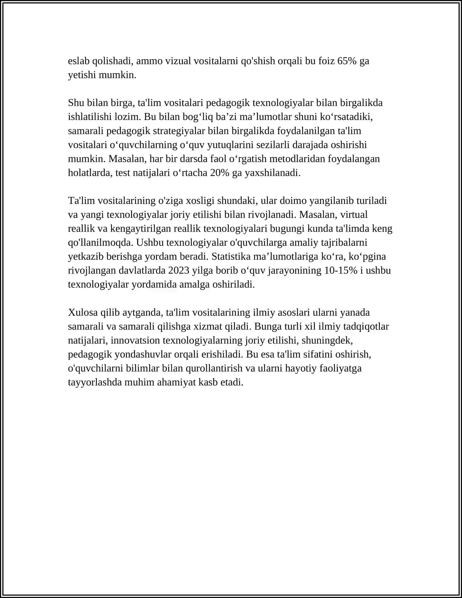 TAʼLIM VOSITALARI VA TURLARINI BELGILASHDAGI ILMIY QARASHLAR VA ZAMONAVIY METODIKA 4