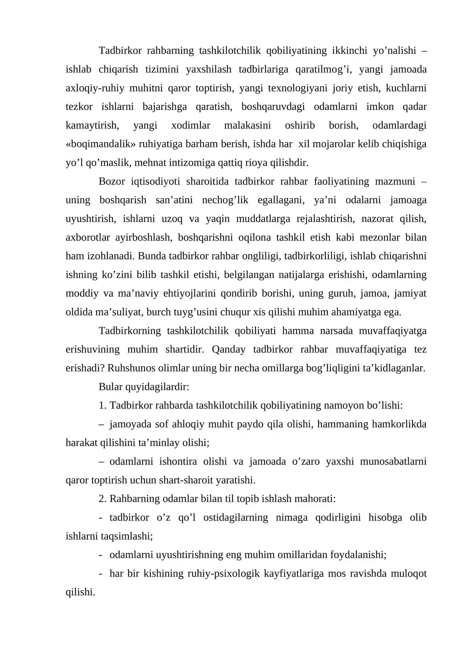 Kichik biznes va tadbirkorlik faoliyatini boshqarish psixologiyasi 4