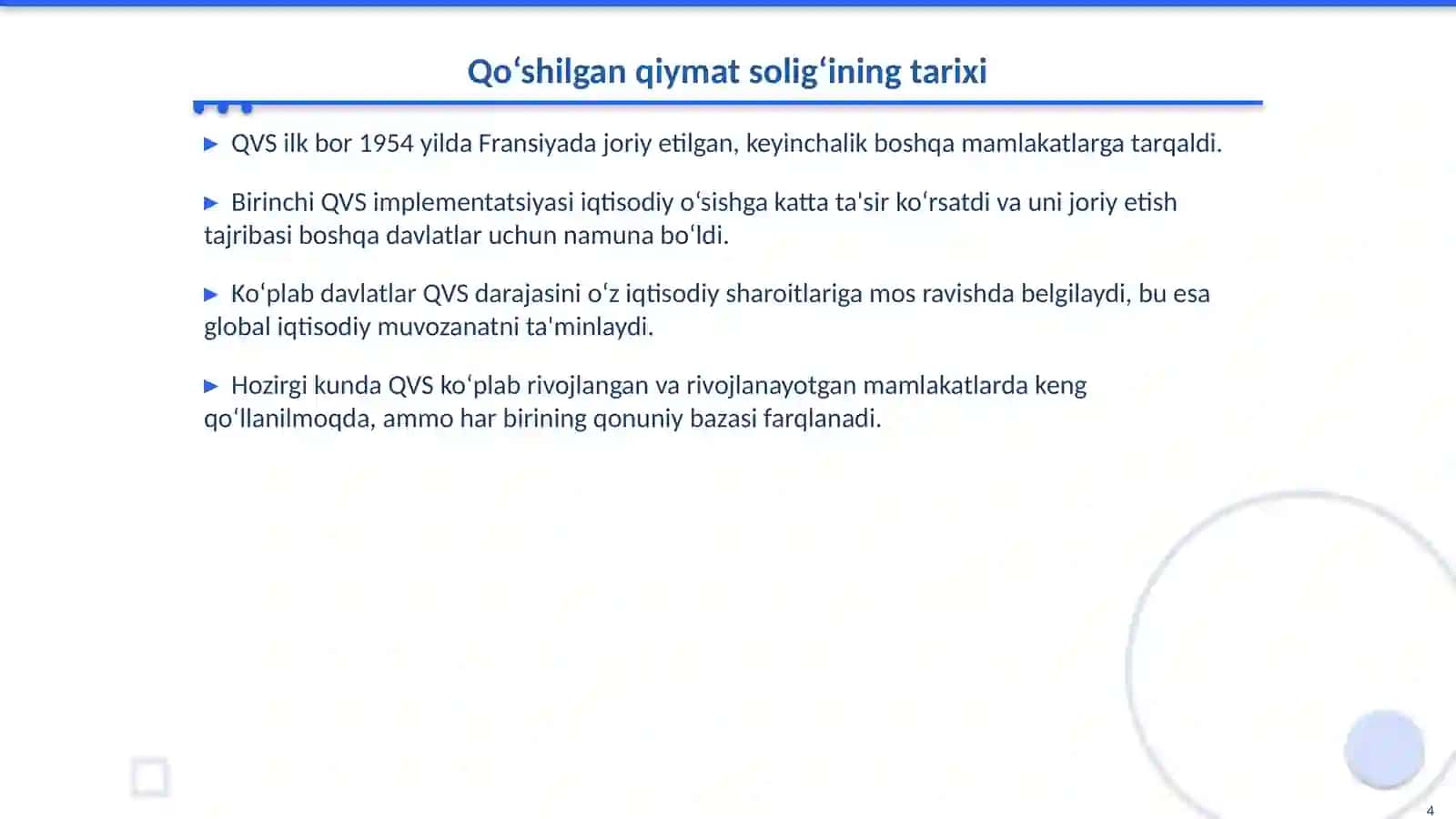 Qo‘shilgan qiymat solig‘i: Asosiy tushunchalar va amaliyot 4