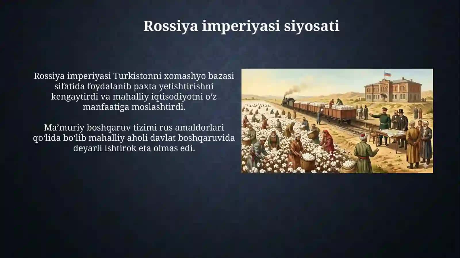 XX asr boshlaridagi siyosiy-ijtimoiy vaziyatni koʻrsatuvchi taqdimot 4