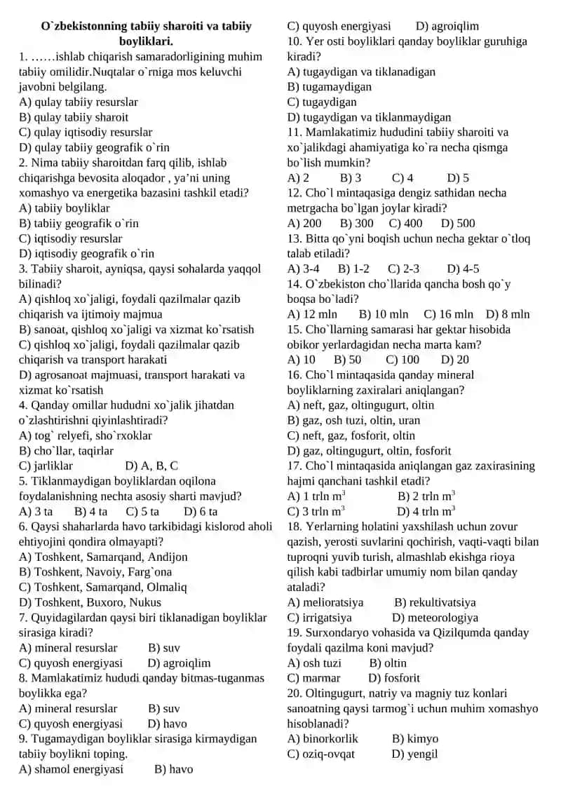 O`zbekistonning geografik o`rni va ma’muriy hududiy tuzilishi 4