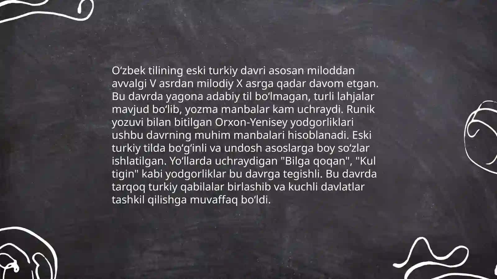 O'zbek tilining taraqqiyoti bosqichlari 4