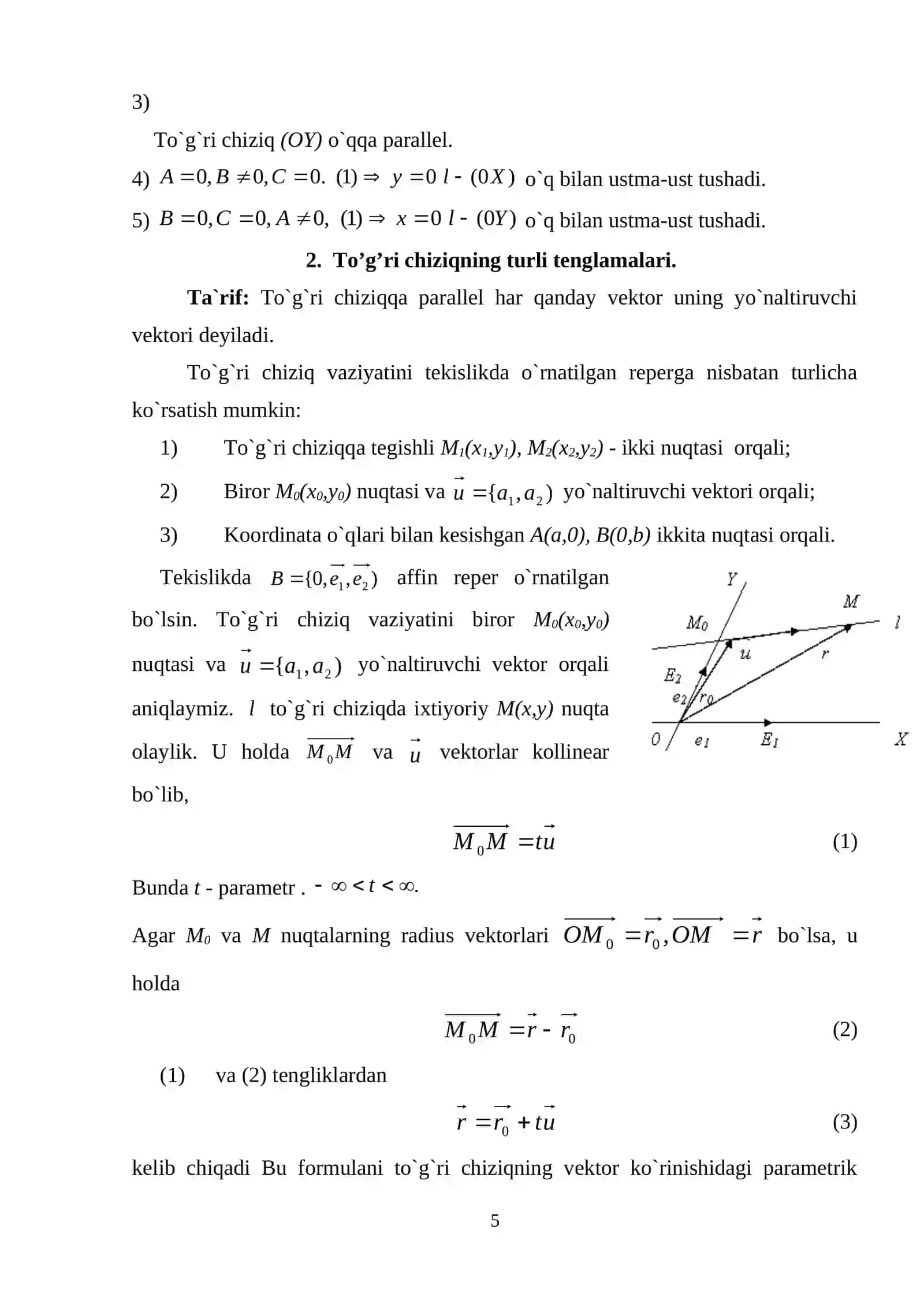 "To’g’ri chiziq va uning turli tenglamalari" 4