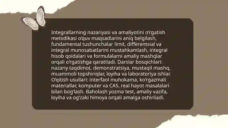 Integral va uning tadbiqlarini o‘rganish metodikasi 4