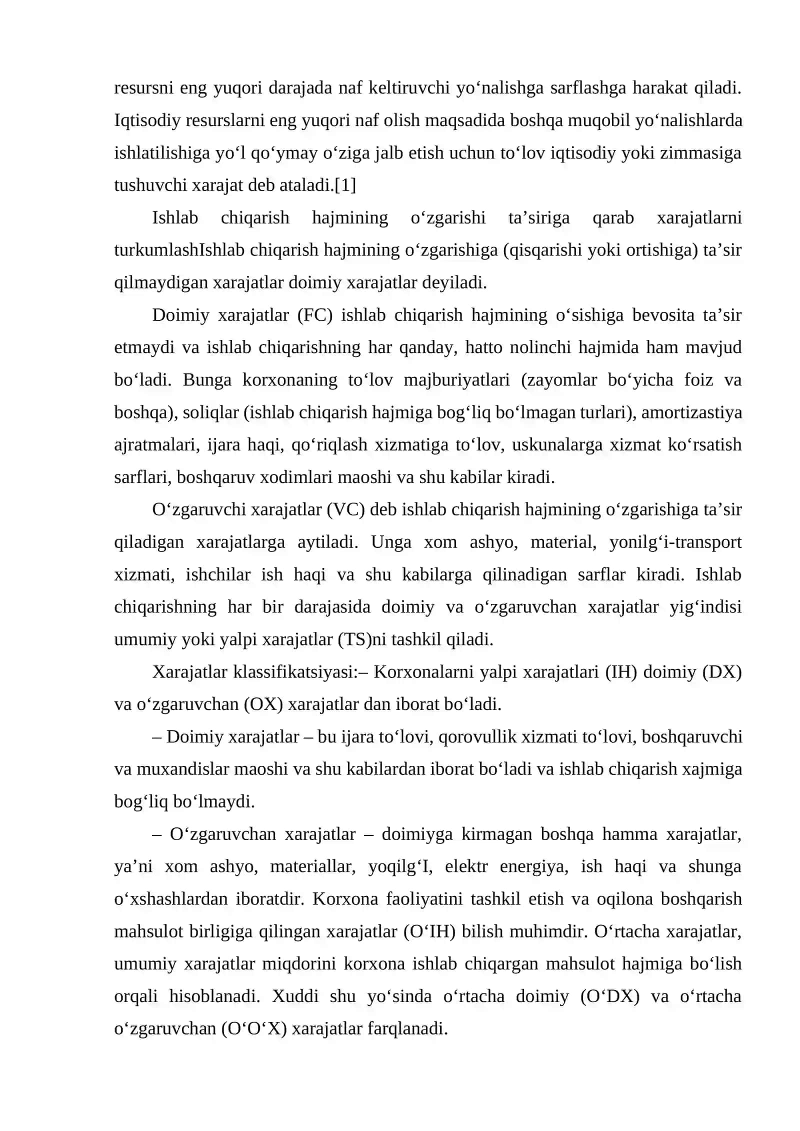 ISHLAB CHIQARISH XARAJATLARI 4