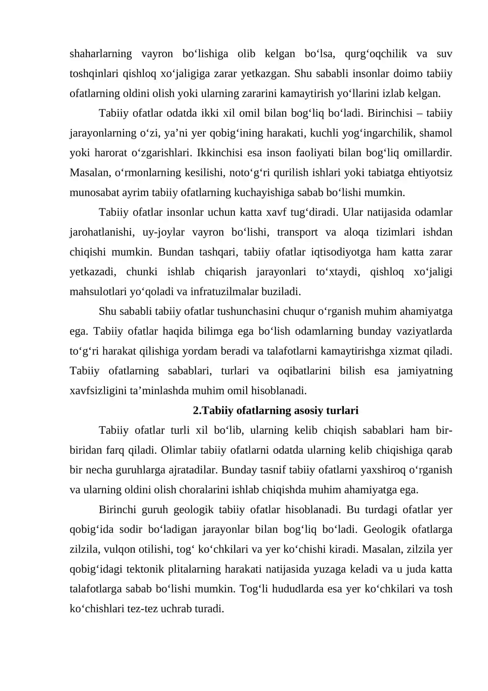 Tabiiy ofatlar va ularning inson hayotiga ta’siri 4
