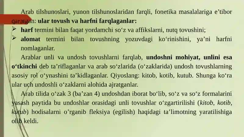 O‘rtaasrlarda Arab tilshunosligi 4
