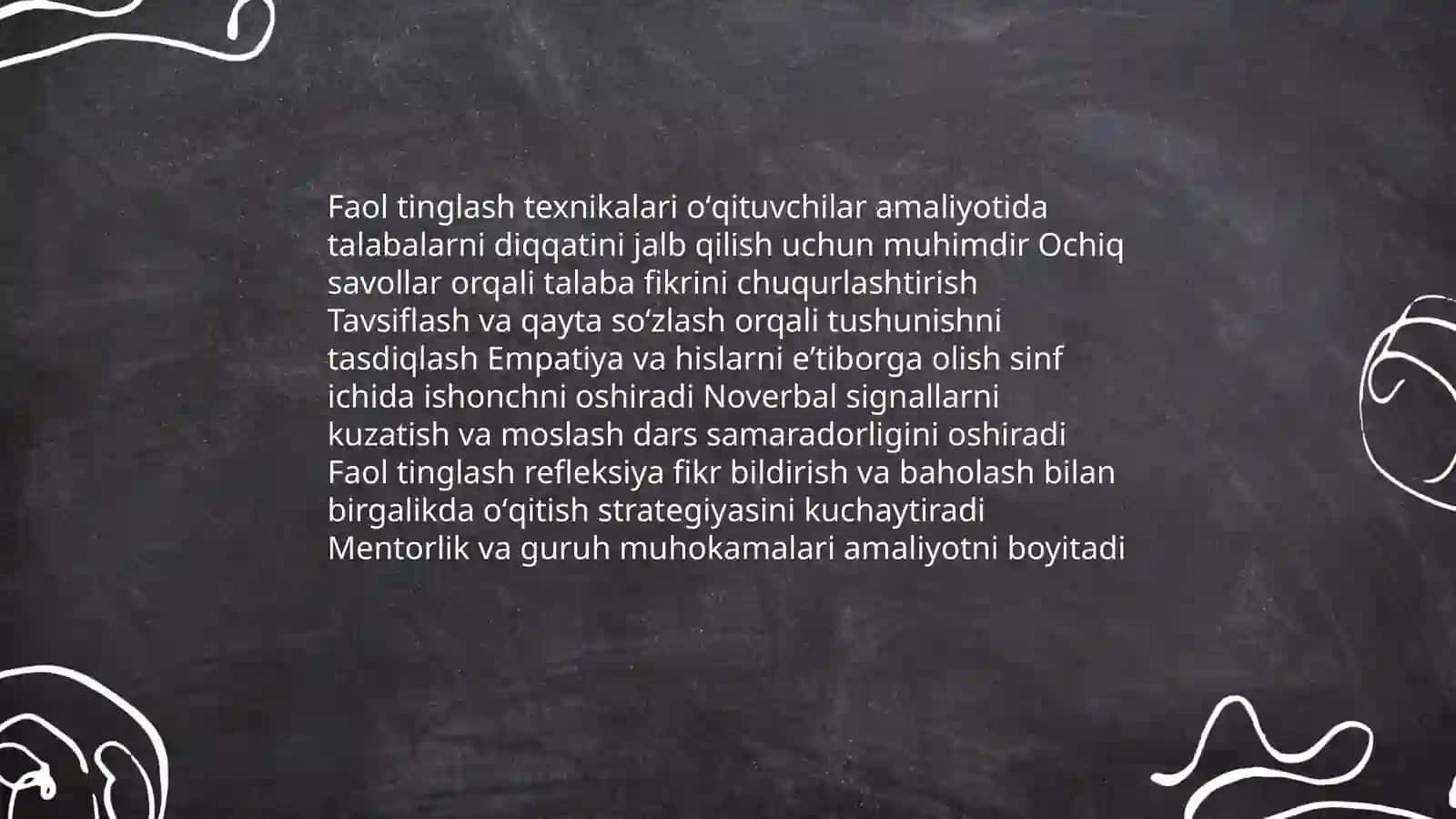 Kasbiy faoliyatda tinglash oʻqituvchini 4