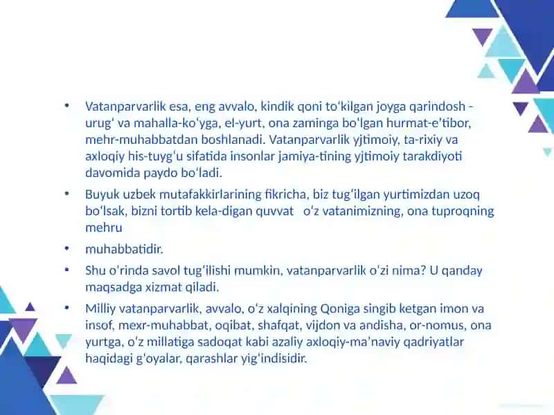 BOLALARNI VATANPARVARLIK RUHIDA TARBIYALASHDA MTTNING O’RNI TAYYORLADI:BARATOVA A.X. 4