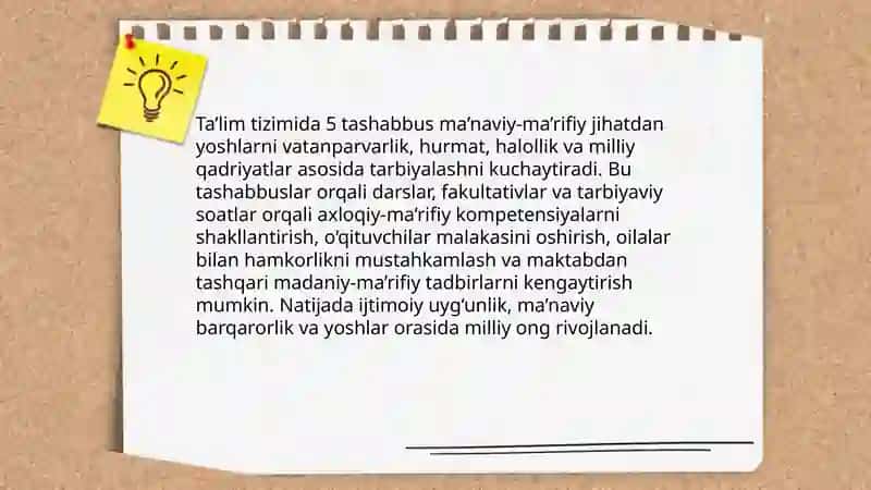 Besh tashabbusning yuksak ma’naviy madaniyatni shakllantirishdagi nazariy asoslari 4
