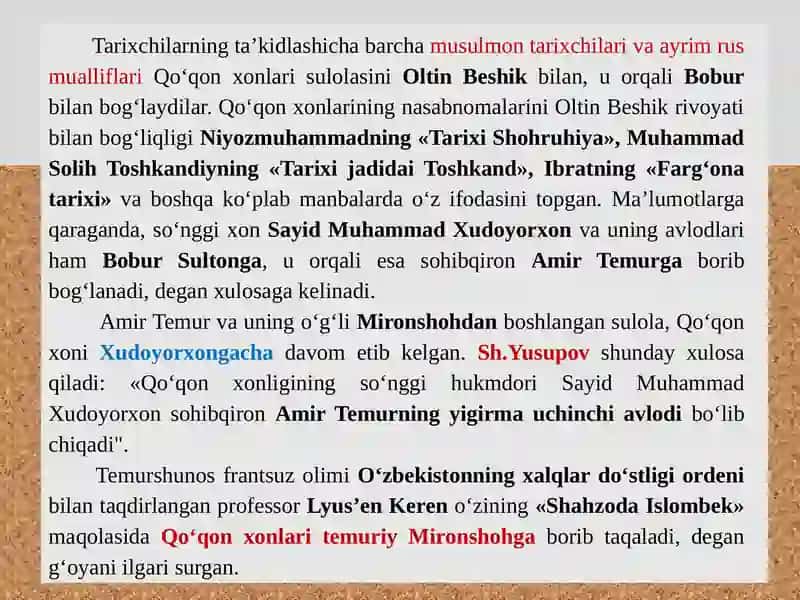 Qo‘qon xonligining tashkil topishi va siyosiy tarixi (XVIII–XIX asrning birinchi yarmi). 4