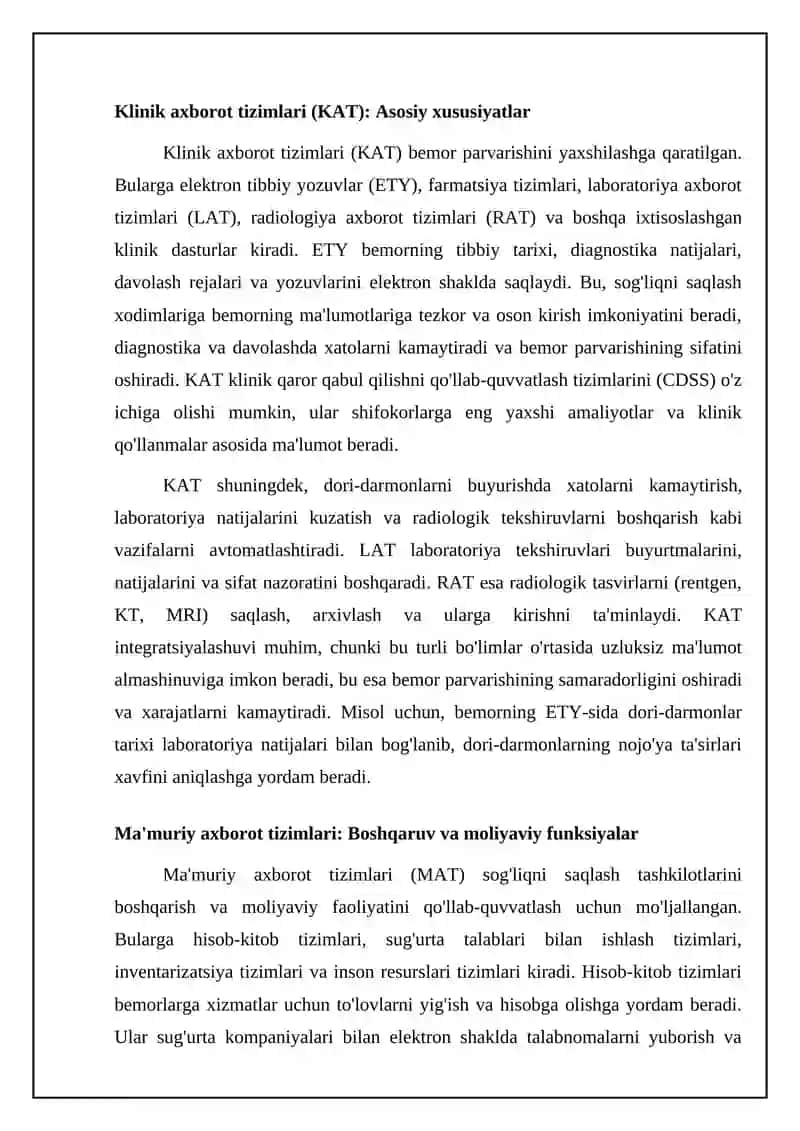Tibbiy axborot tizimlarining turlari 4