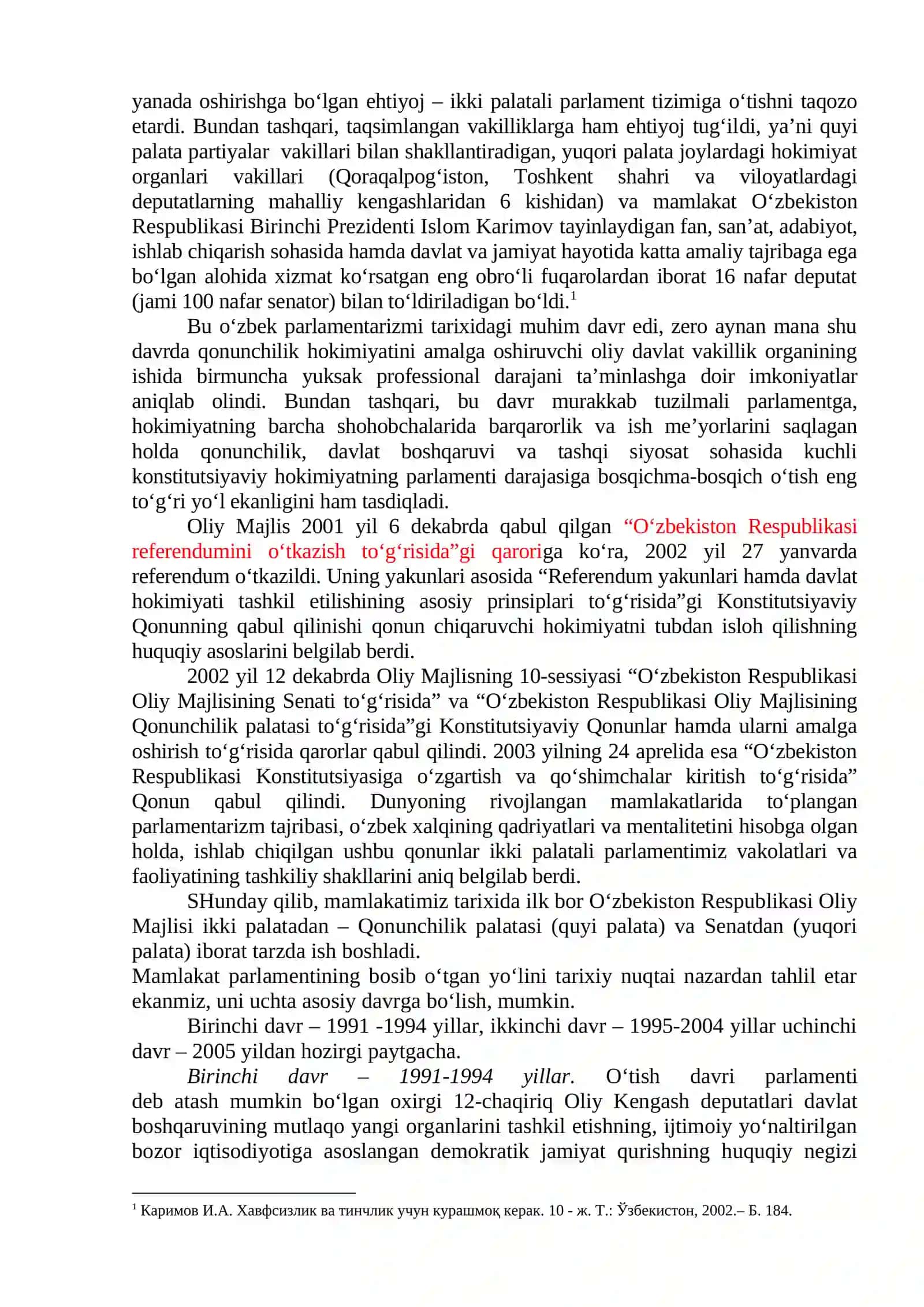 O‘zbekistonda demokratik, fuqarolik jamiyati asoslarining shakllantirilishi, amalga oshirilgan siyosiy o‘zgarishlar 4