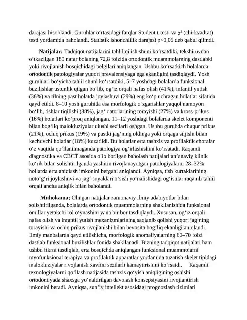 Bolalarda ortodontik anomaliyalarni erta aniqlash usullari 4