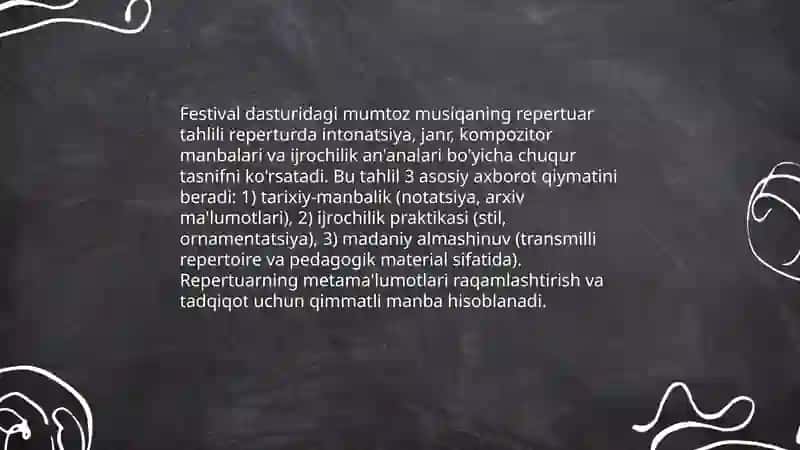 "Sharq taronalari" xalqaro musiqa festivali dunyo mumtoz musiqasining axborot manvasi sifatida 4