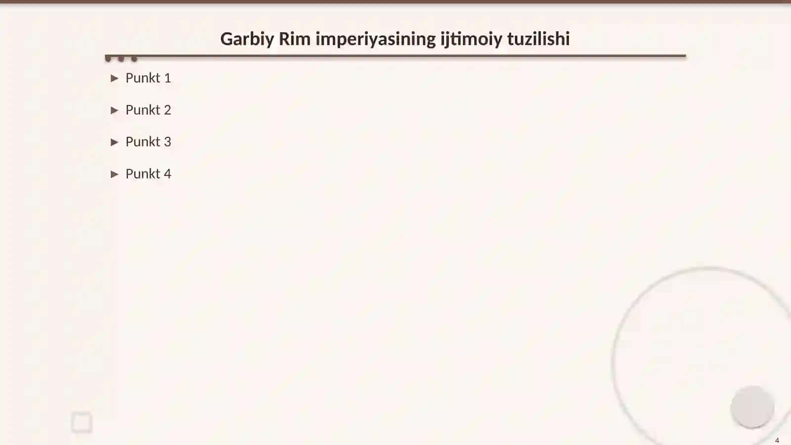 Soʻnggi Rim imperiyasi.Garbiy Rim imperiyasining qulashi. Qadimgi Rim madaniyati Utkirov Akbar 4