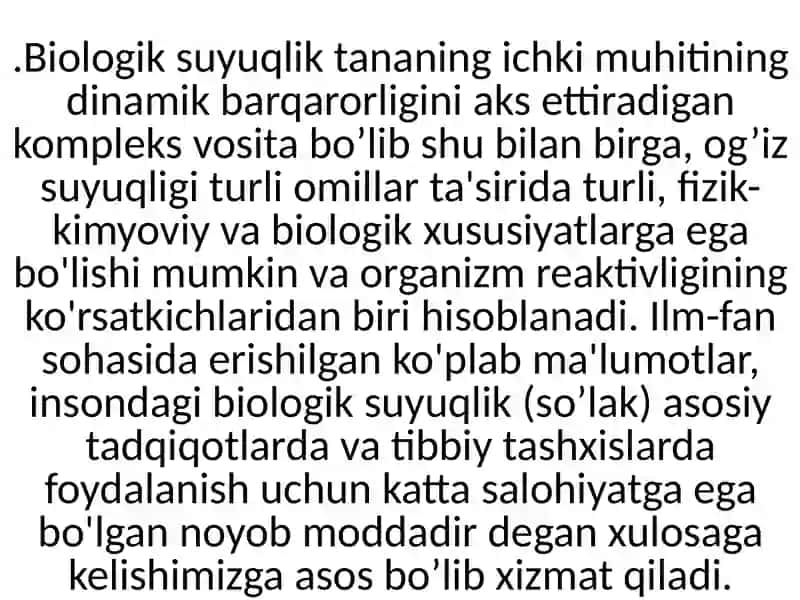 Organizmning biologik suyuqliklari va elektrolitlar 4