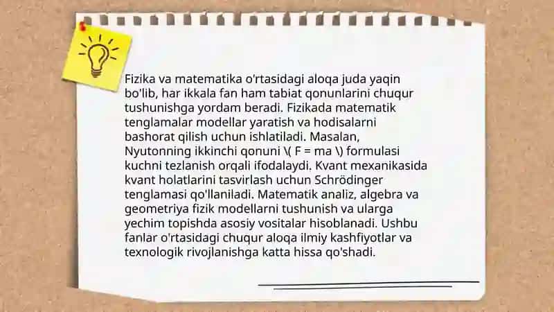 Fizka fanining boshqa fanlar bilan aloqasi. Fizika tarixining muhim bosqichlari Texnika rivojlanishda va muhandislik kasbini egallashda fizkani o'rni 4