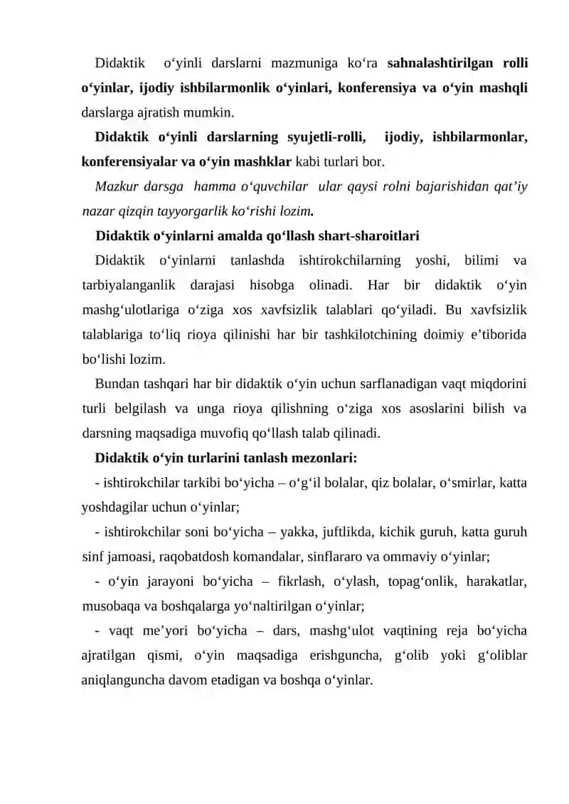 Didaktik o‘yinlar texnologiyasi 4