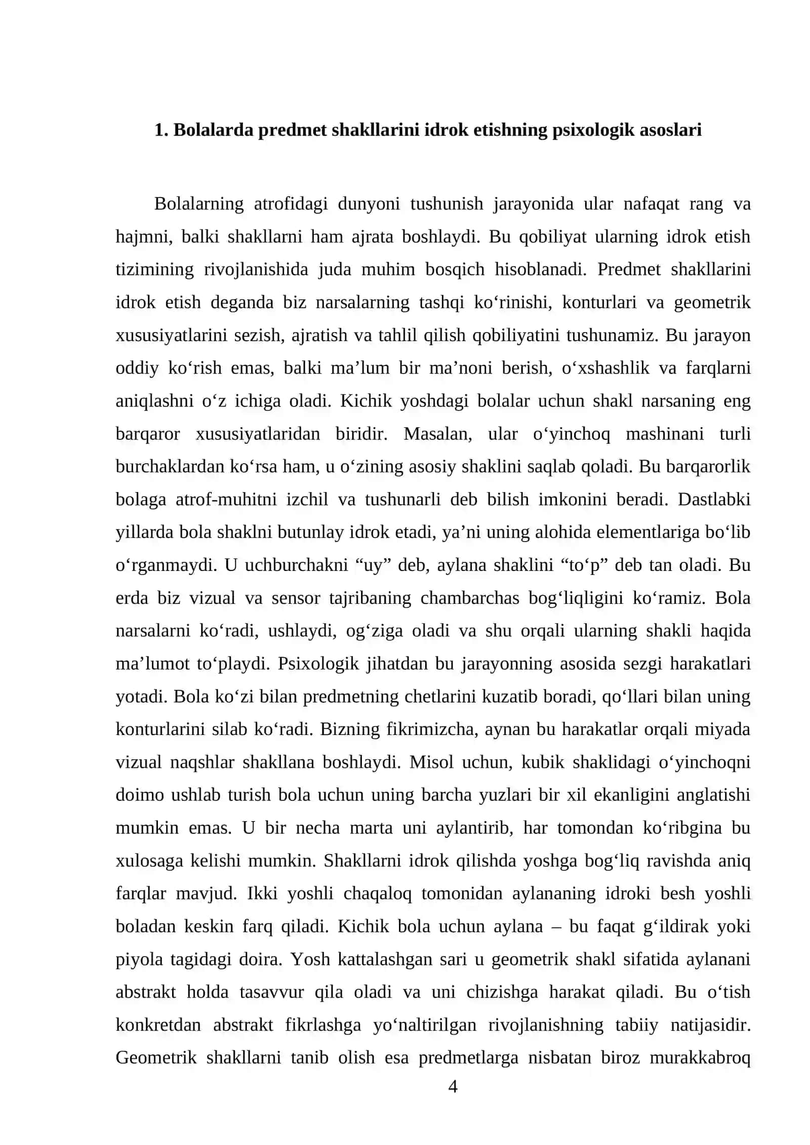 Bolalarning predmetlar shakli va geometrik shakllarni idrok qilishning o‘ziga xos xususiyatlari 4