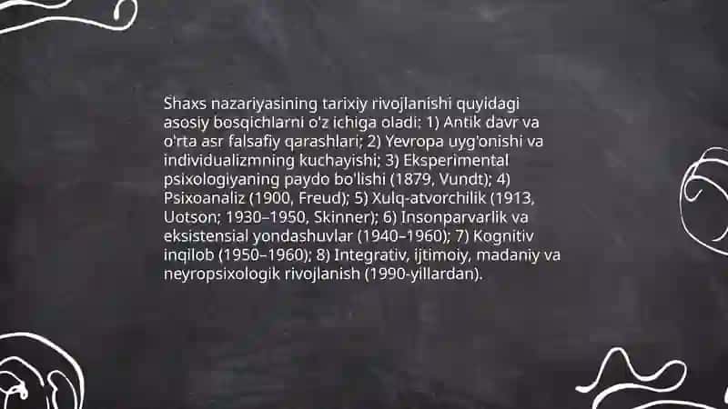 Chet el psixologiyasida shaxs nazariyasi 4