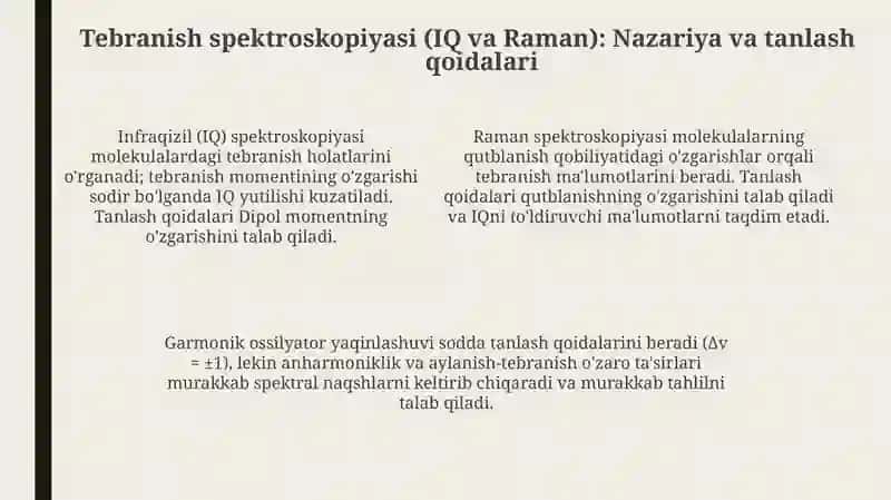 Organik molekulalarning tebranmavaaylanmaspektrlari 4