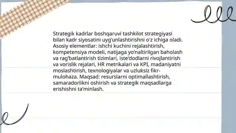 Kadrlarni boshqarishning zamonaviy tizimini organish 4