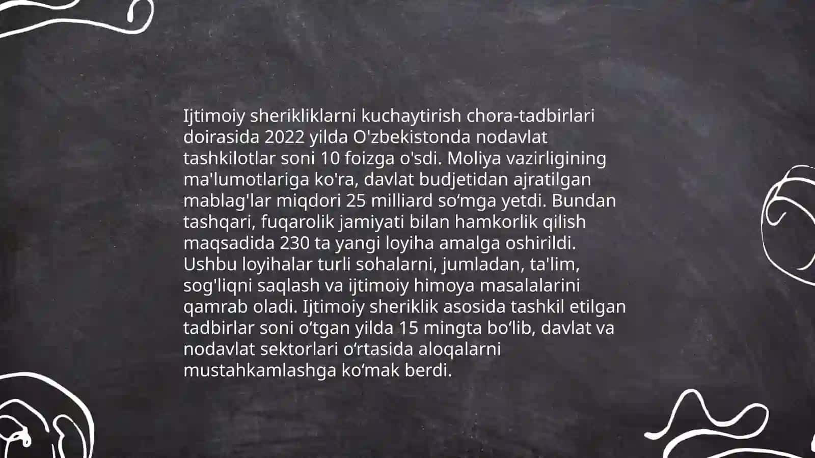 Fuqarolik jamiyati institutlarini hamda ularnining ijtimoiy va siyosiy faolligini oshirishga qaratilgan kompleks chora-tadbirlar 4