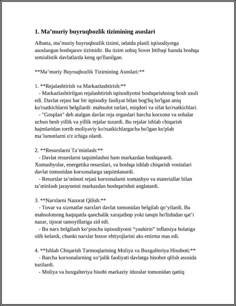 Ma’muriy Buyruqbozlik Tizimining Asoslari 4