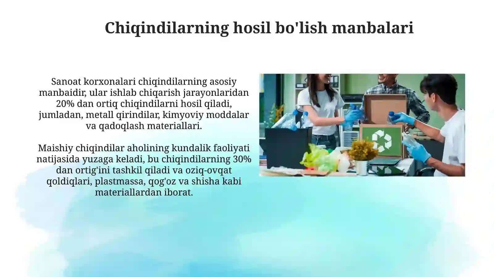 Chiqindilarni boshqarish va qayta ishlash tizimlari 4
