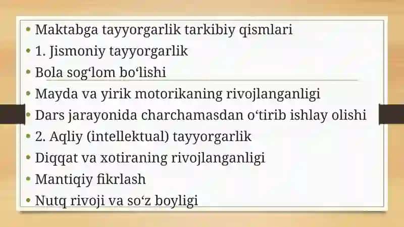 Bolalarning maktab ta’limiga tayyorgarligi taxlili. 4